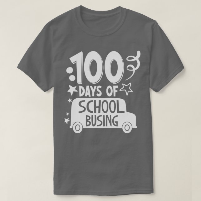 100. Schultag 100 Schulbustage T-Shirt (Design vorne)