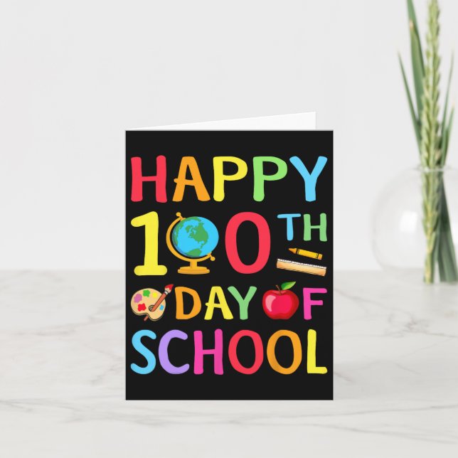100. Schultag 100 Schultage Karte (Vorderseite)