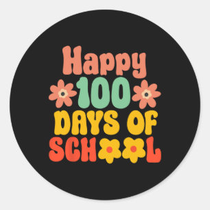 100. Schultag 100 Schultage Runder Aufkleber