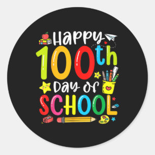 100. Schultag 100 Schultage Runder Aufkleber