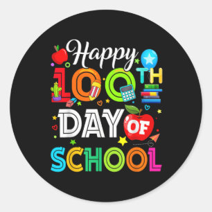 100. Schultag 100 Schultage Runder Aufkleber