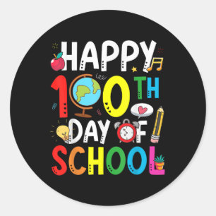 100. Schultag 100 Schultage Runder Aufkleber