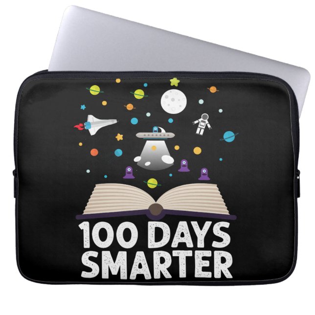100. Schultag 100 Tage intelligenter Bücherraum Laptopschutzhülle (Vorderseite)