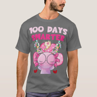100. Schultag 100 Tage klüger niedlicher Axolotl T-Shirt