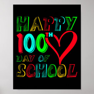 100. Schultag 100 Tage Niedlich Schüler Jungen Gi Poster