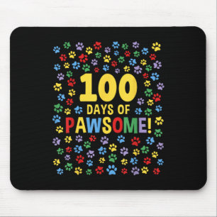 100. Schultag 100 Tage Pawsome Dog Cat Pa Mousepad
