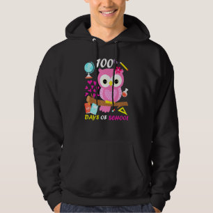 100. Schultag 100 Tage Schlauer Süße Eule Liebe Hoodie