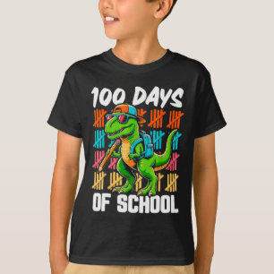 100. Schultag 100 Tage Schulweg Dinosaurier T-Shirt