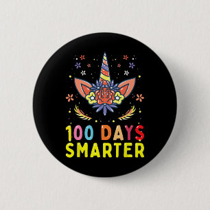 100. Schultag 100 Tage Smarter Einhorn Lover Button
