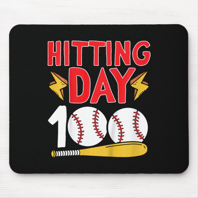 100. Schultag Baseball 100 Schultage Mousepad (Vorne)