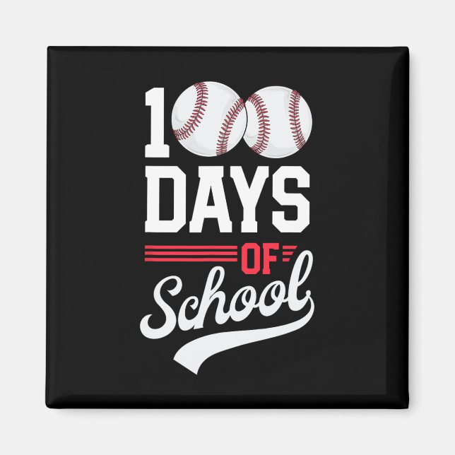 100. Schultag Baseball 100 Tage Kinder Magnet (Vorne)