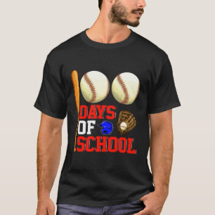 100. Schultag Baseball Lehrerin Student 100 D T-Shirt