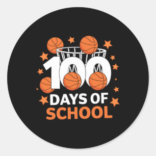 100. Schultag Basketball Kinder 100 Tage SC Runder Aufkleber
