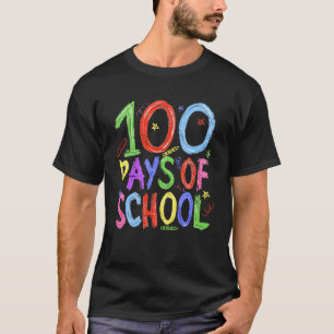 100. Schultag Buntstift 100 Lehrer Junge Mädchen K T-Shirt