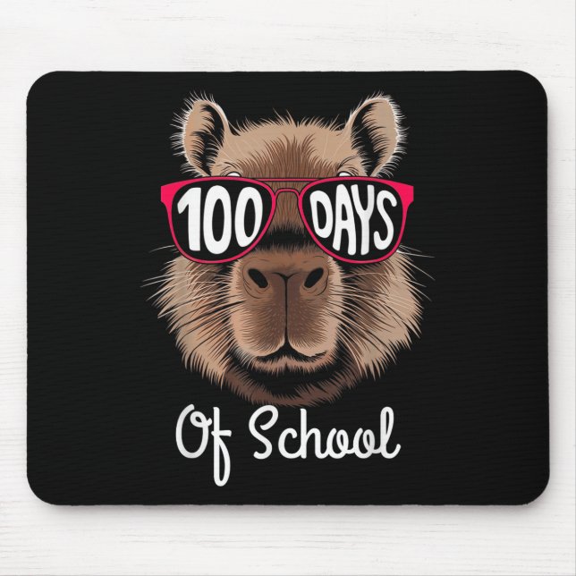 100. Schultag Cool Capybara 100 Tage klüger Mousepad (Vorne)
