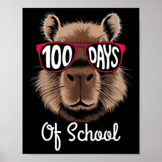 100. Schultag Cool Capybara 100 Tage klüger Poster