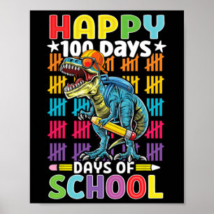 100. Schultag Dino Kinder glücklich 100 Tage Dinos Poster