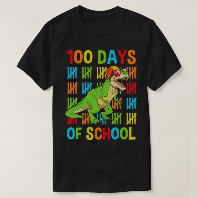 100. Schultag Dinosaur TRex Jugend T-Shirt (Design vorne)