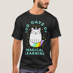 100. Schultag Einhorn Katze 100 Magische Tage O T-Shirt