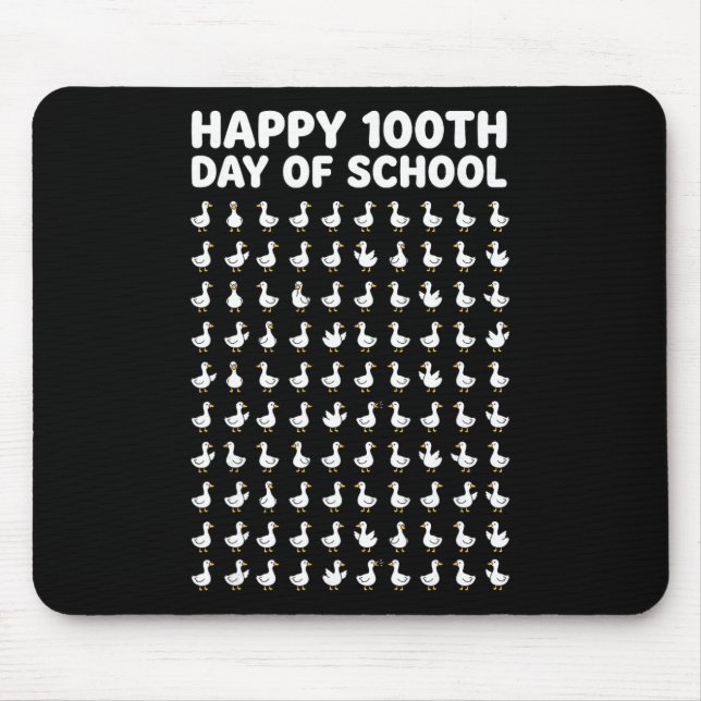 100. Schultag Enten Gans Zählen Lehrer S Mousepad (Vorne)