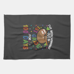 100. Schultag Faultier Design - 1. Klasse 100 T Geschirrtuch