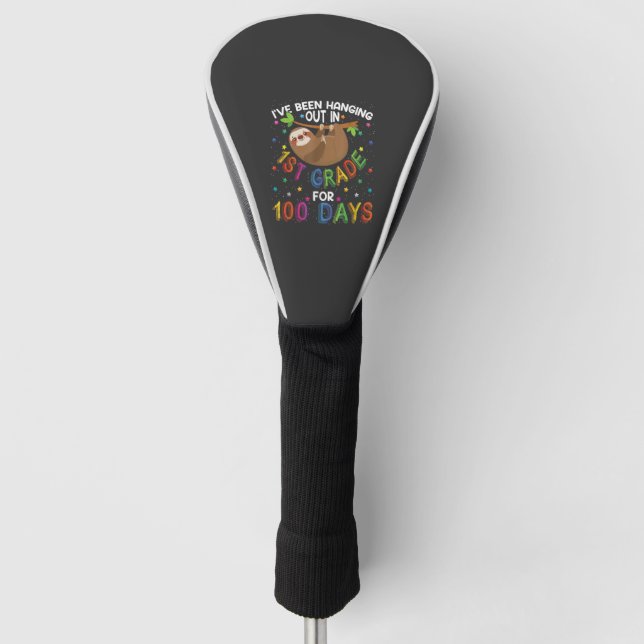 100. Schultag Faultier Design - 1. Klasse 100 T Golf Headcover (Vorderseite)