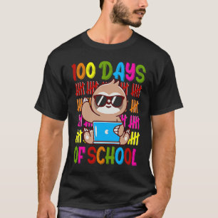 100. Schultag Faultier Glücklich 100 Tage schlauer T-Shirt