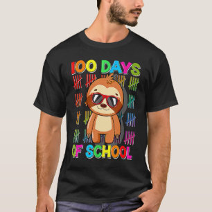 100. Schultag Faultier Glücklich 100 Tage schlauer T-Shirt