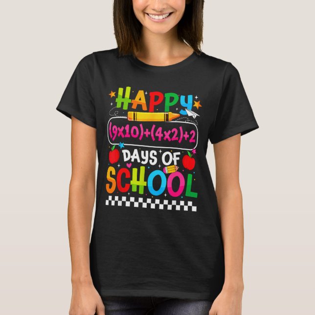 100. Schultag Frohe 100 Tage Mathe-Gleichung T T-Shirt (Vorderseite)