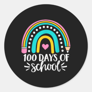 100. Schultag für Kinder, Mädchen, Teache Runder Aufkleber