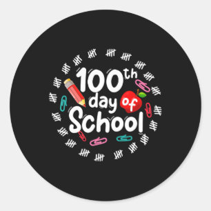 100. Schultag für Lehrer Kinder 100 Tage Sma Runder Aufkleber