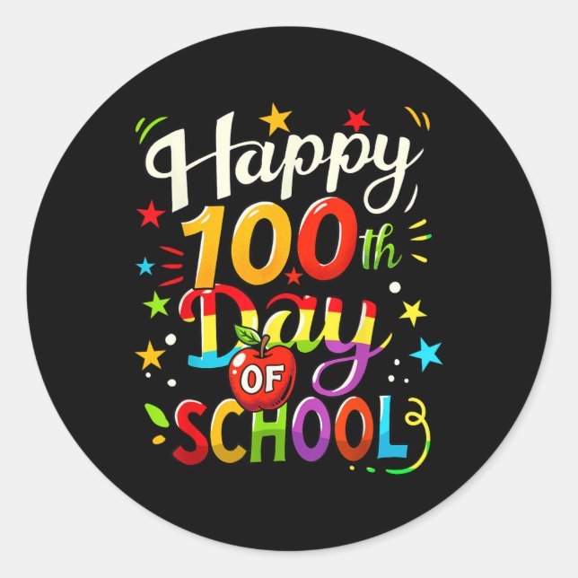 100. Schultag Glück 100 Tage _7 Runder Aufkleber (Vorderseite)