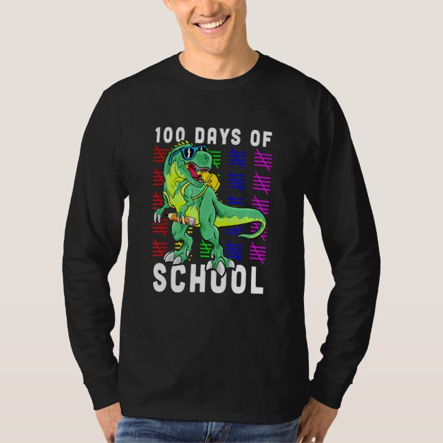 100. Schultag Grafen Dinosaurier Lehrer Kinder T-Shirt (Vorderseite)