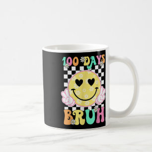 100. Schultag Groovy Lächeln Gesicht 100 Tage Bru Kaffeetasse