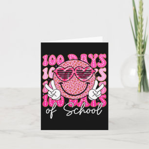100. Schultag Groovy Lächeln Gesicht 100 Tage Tee Karte