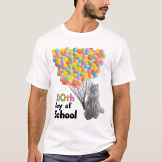 100. Schultag - Katze hält 100 Lloons T-Shirt