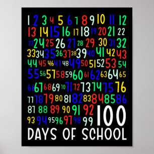 100. Schultag Kinder 100 Tage Mathematik Nu lernen Poster