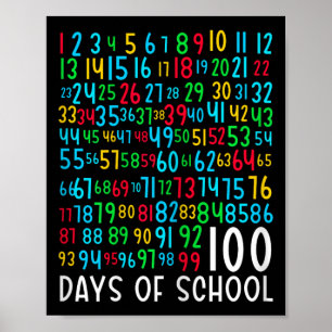 100. Schultag Kinder 100 Tage Mathematik Nu lernen Poster