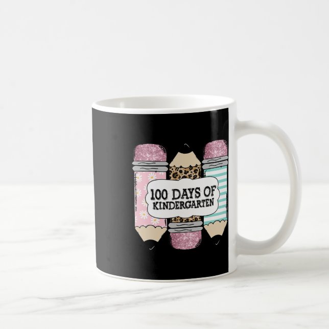 100. Schultag Kindergarten Leopard Bleistift Te Kaffeetasse (Rechts)