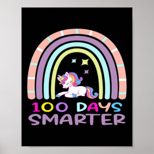 100. Schultag Lehrer 100 Tage schlauer Regenb Poster