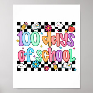 100. Schultag Lehrer Kind Lustig 100 Tage Coq Poster