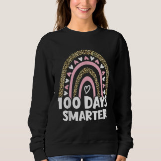 100. Schultag Lehrer Leopard Regenbogen Sweatshirt