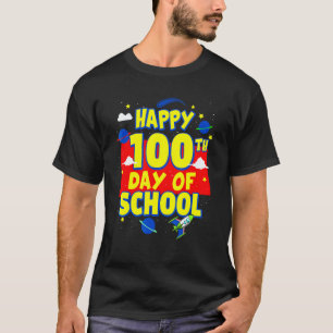 100. Schultag Lehrer Schüler Astronaut Draußen T-Shirt