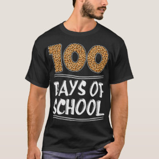 100. Schultag Leopard Print Geschenklehrer T-Shirt