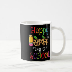 100. Schultag Leopard Print Teacher Student Kaffeetasse