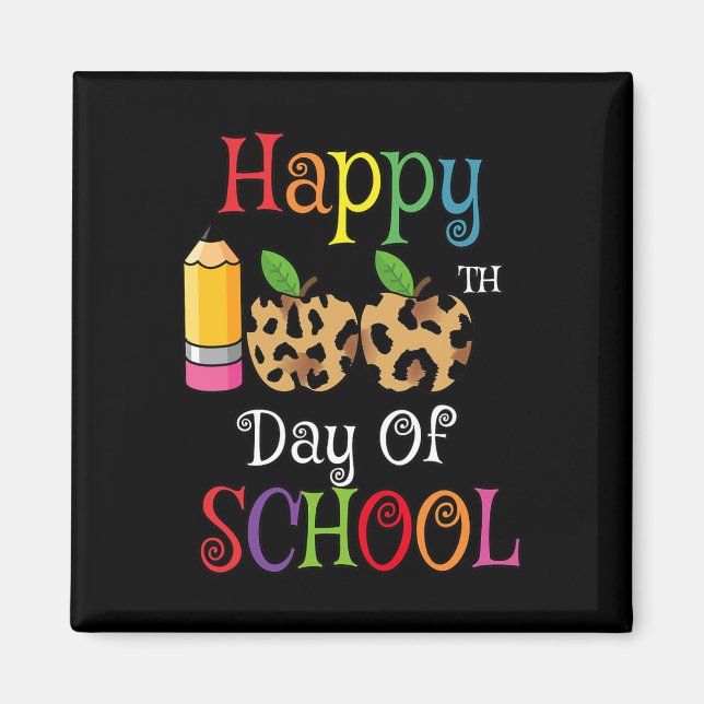 100. Schultag Leopard Print Teacher Student Magnet (Vorne)