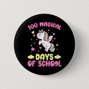 100. Schultag Mädchen 100 magische Scho-Tage Button