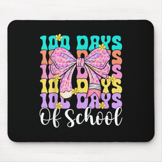 100. Schultag Niedlicher Stift Coquette Bow Lehre Mousepad (Vorne)