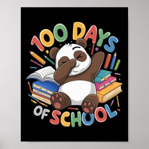 100. Schultag Panda Dabbing Crew Kinder Teache Poster