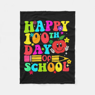 100. Schultag Retro 100 Tage Lehrer Student Fleecedecke